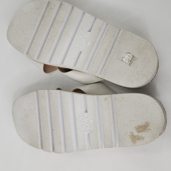 STUART WEITZMAN White 1/2" Platform Roza Wedge Slide Sandals - Picture 5 of 6